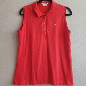Lacoste Polo Shirt Womens 46 Sleeveless Collared Tank Top Alligator Peru